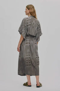 Rabens Saloner Alesandra Asphalt Ombre Ikat Kimono Dress - The Mercantile London