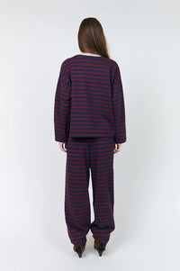 Lolly's Laundry Demi Bordeaux Striped Sweatshirt
