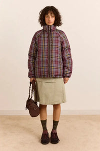 Damson Madder Opal Reversible Plum Check Puffer