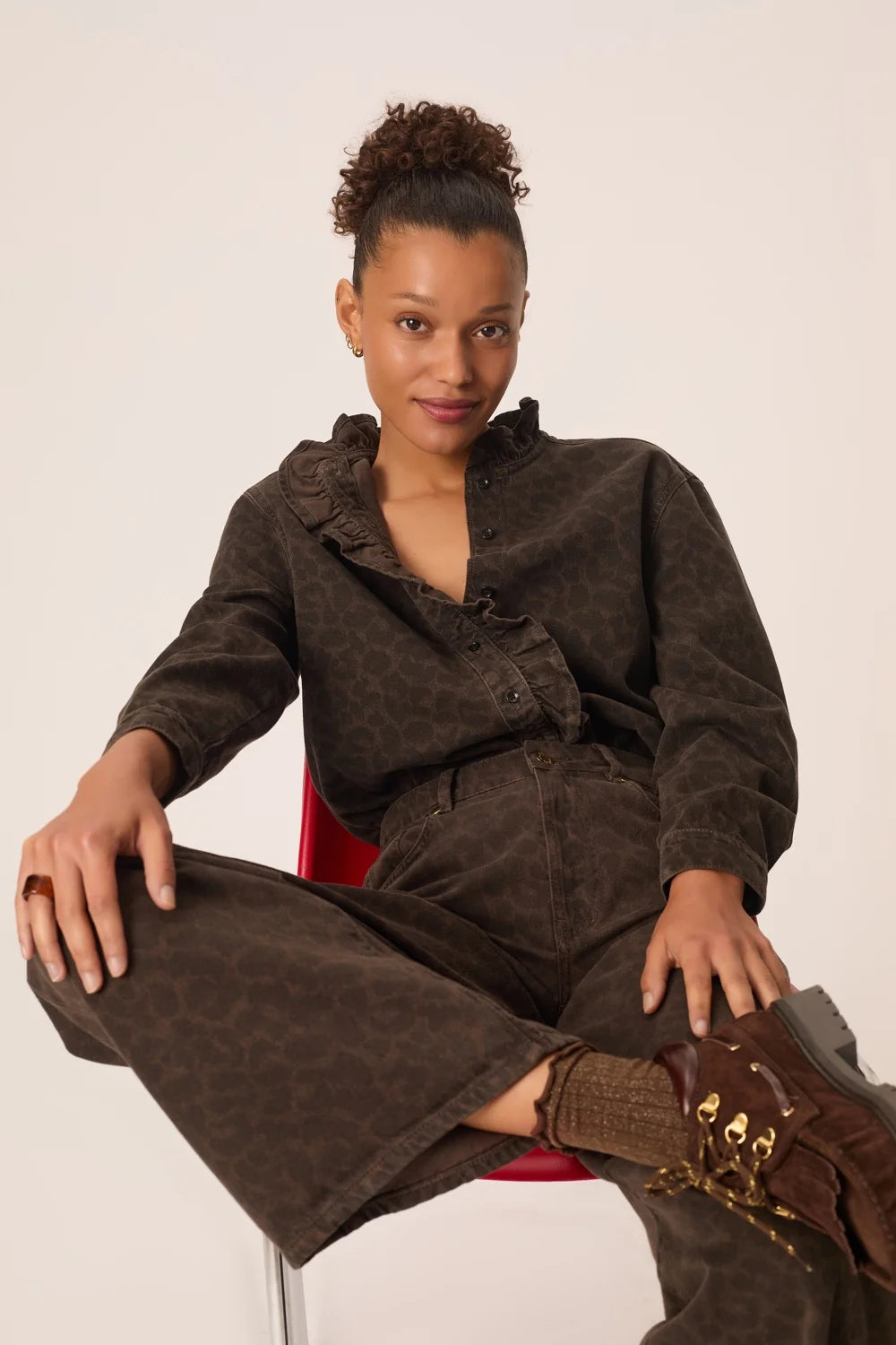 Des Petits Hauts Lassa Leopard Blouse