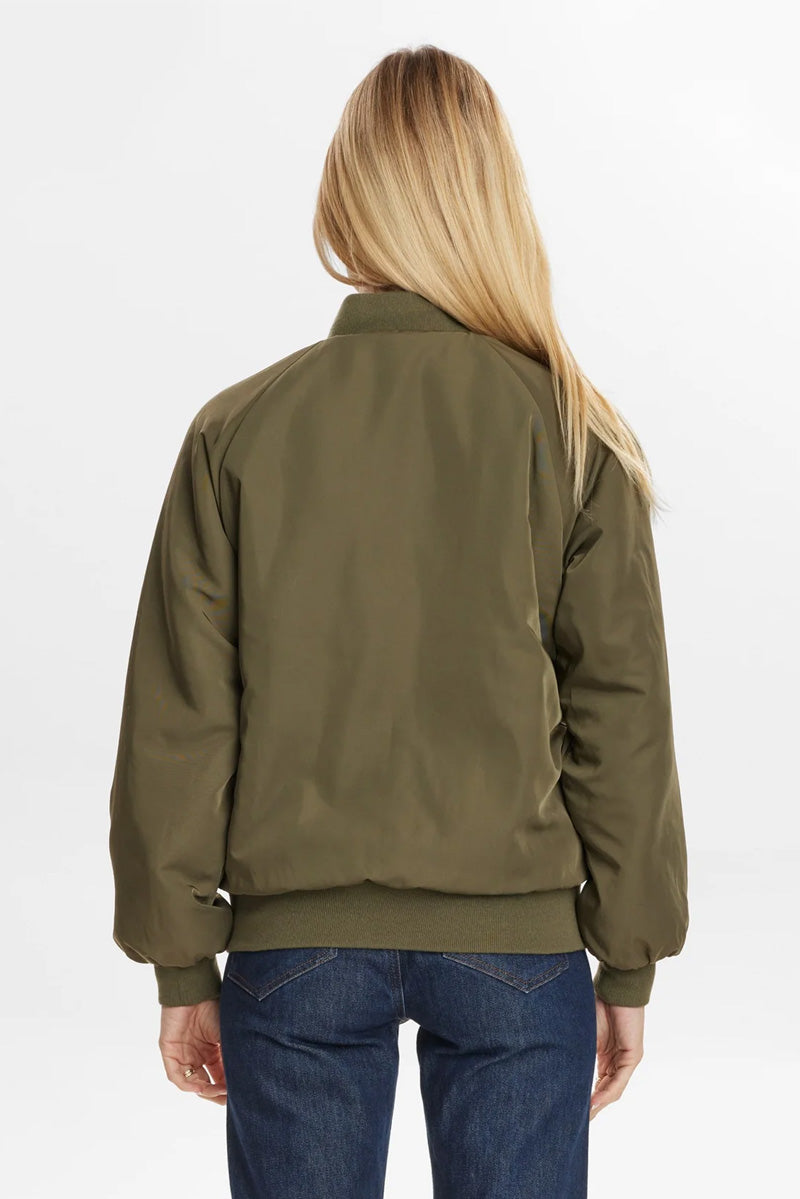 Numph Etera Reversible Grape Leaf Bomber Jacket - The Mercantile London
