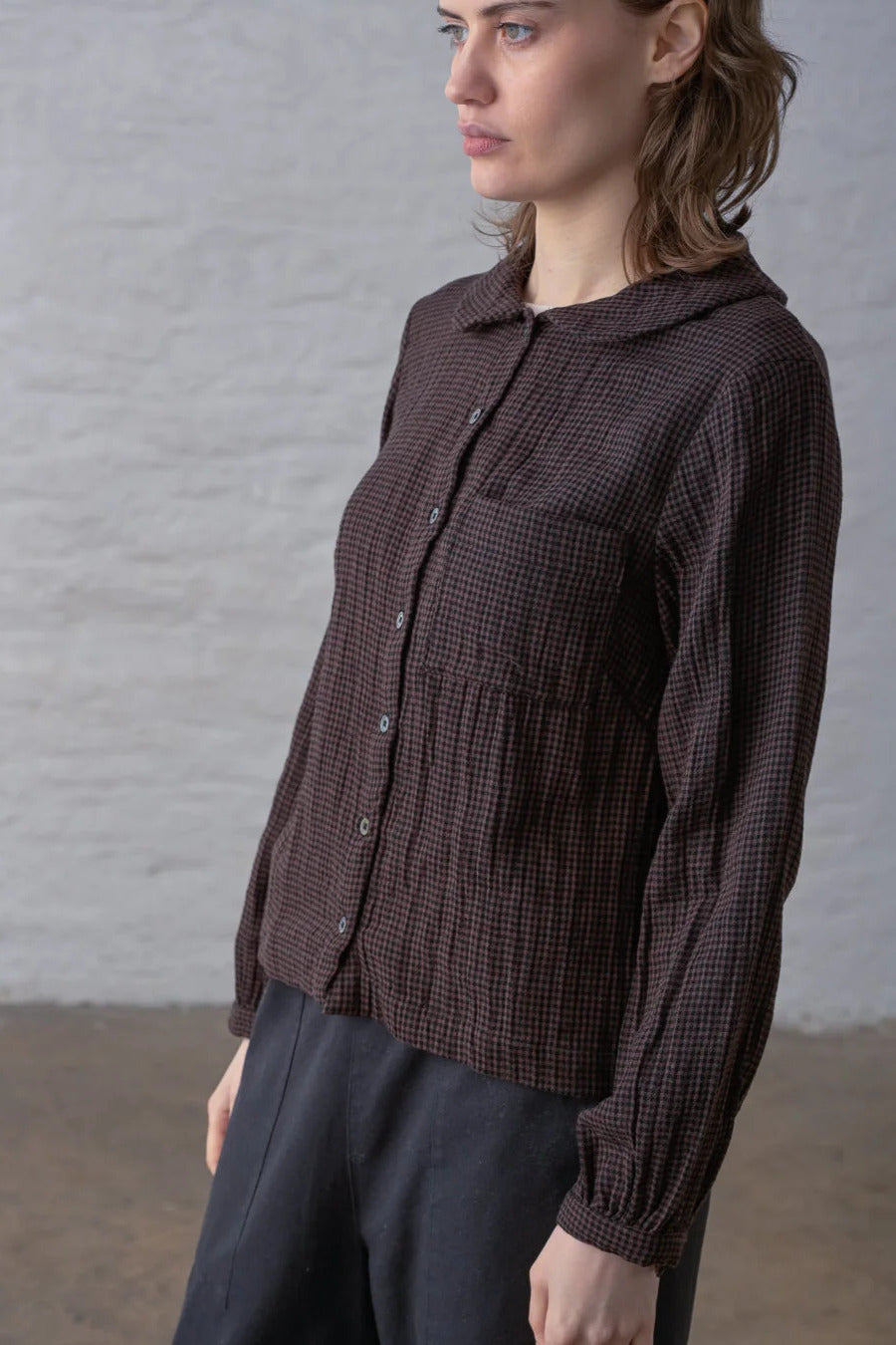 Bibico Jolene Cocoa Check Casual Shirt