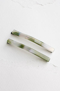 Eco Simple Hair Bobby Pin Set: Olive Pearl - The Mercantile London