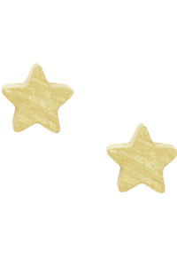Gold star-shaped earrings on a white background