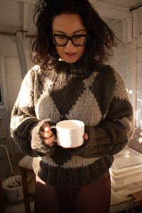Dawn x Dare Erica Mocha Diamond Jumper - The Mercantile London
