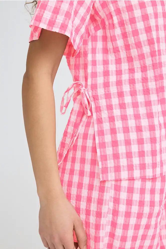 ICHI Felica Pink Berry Blouse - The Mercantile London