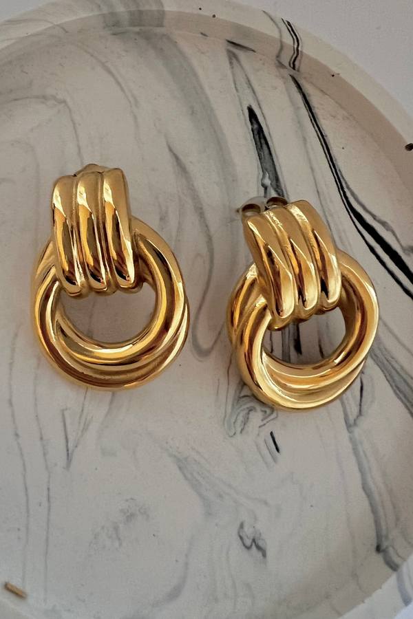 Lunar Ring Link Earrings - The Mercantile London