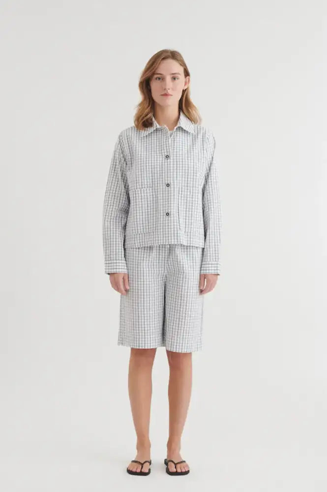 Basic Apparel Asta White Asphalt Short Jacket - The Mercantile London