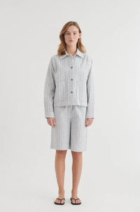 Basic Apparel Asta White Asphalt Short Jacket - The Mercantile London