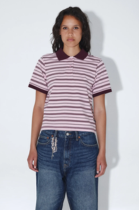 Dr Denim Jade Polo Pink Stripe - The Mercantile London