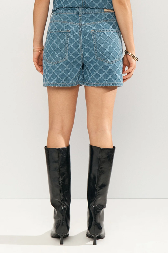 Numph Emilia Medium Blue Denim Shorts - The Mercantile London