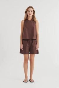 Basic Apparel Silje Chicory Coffee Shorts - The Mercantile London