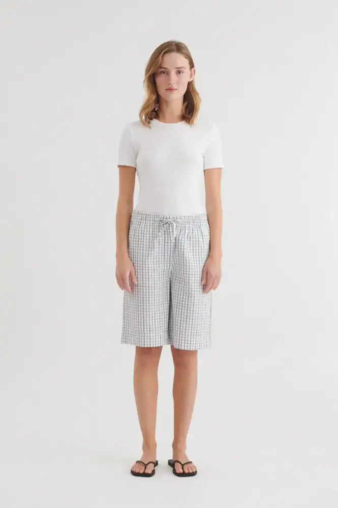 Basic Apparel Asta White Asphalt Shorts - The Mercantile London
