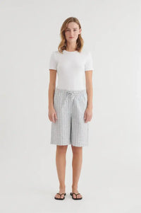 Basic Apparel Asta White Asphalt Shorts - The Mercantile London