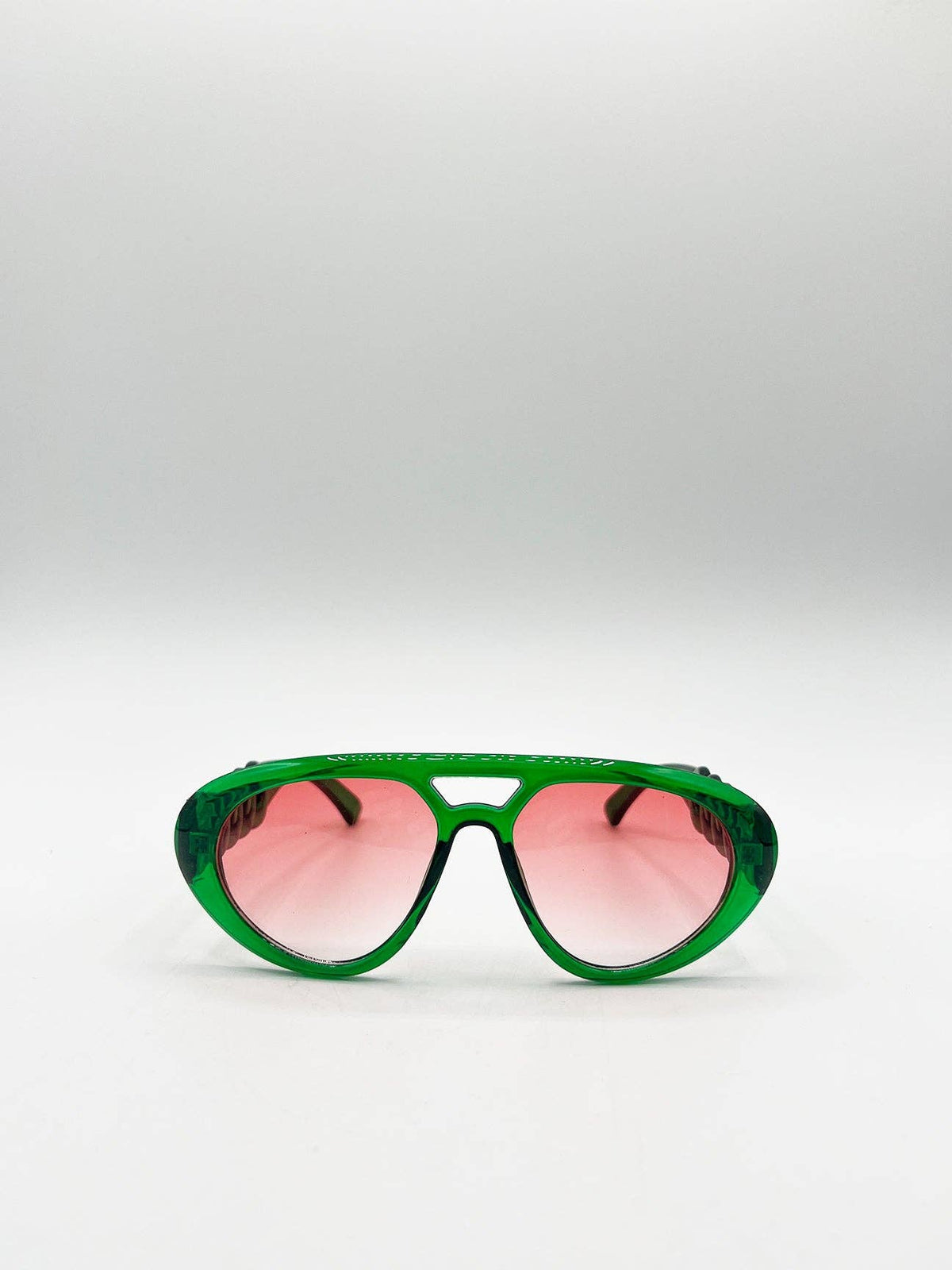 AFA Collective Chunky Aviator Bright Green Sunglasses