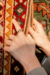 Nordic Muse Gold Round Signet Ring