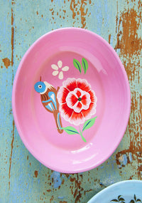 Namaste Hand Painted Rose Oval Trinket Dish