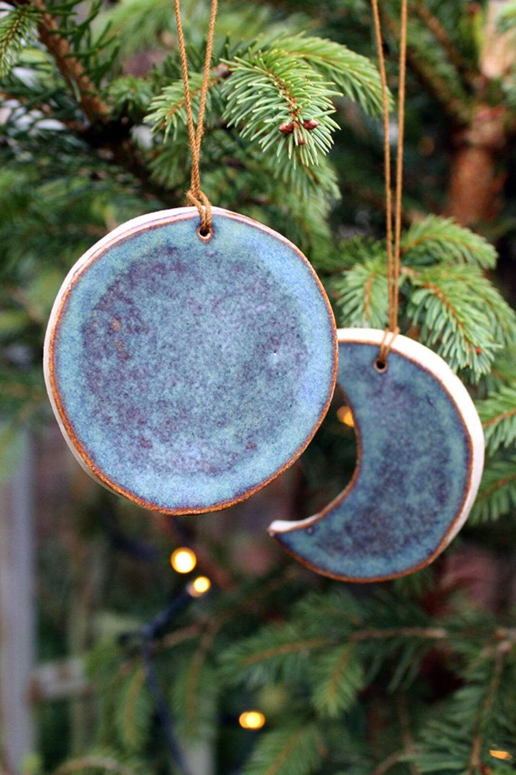 Hannah Bigley Blue Moon Ceramic Hanging Decorations - The Mercantile London