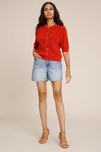 SibinLinnebjerg Tilda Red Orange Cardigan - The Mercantile London