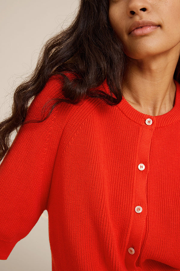SibinLinnebjerg Tilda Red Orange Cardigan - The Mercantile London