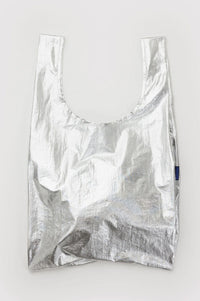 Baggu Standard Reusable Silver Metallic Bag - The Mercantile London