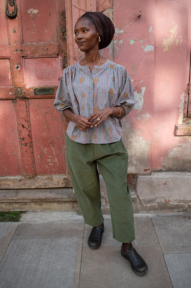 Beaumont Organic Cedar Khaki Corduroy Trousers - The Mercantile London