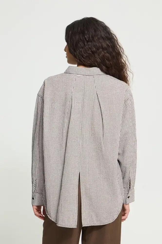 ICHI Feja Chicory Coffee Check Shirt