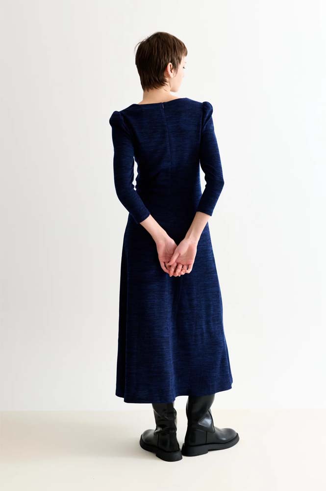 Louche Moa Navy Marl Dress - The Mercantile London