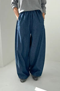 Le Bon Shoppe Denim Blue Parachute Pants - The Mercantile London