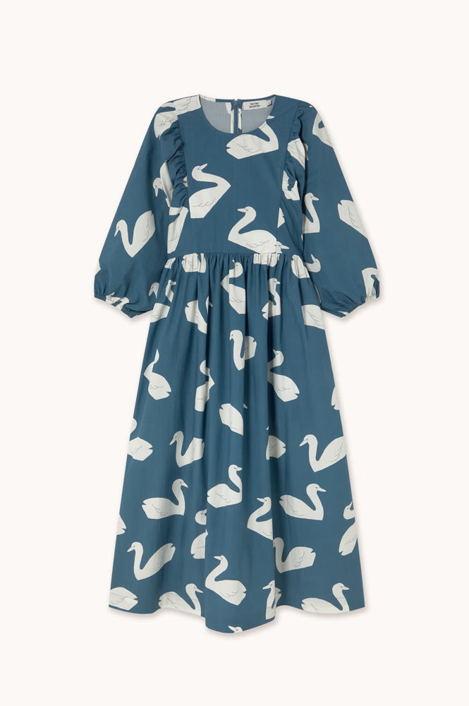 The Tiny Big Sister Sky Blue Swan Dress