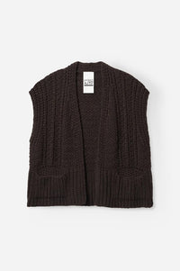 Project AJ117 Susie Chocolate Knit Vest - The Mercantile London