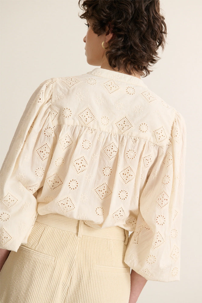 Garance Ketty Ecru Broderie Anglaise Blouse