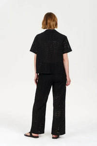 Komodo Luna Embroidered Black Cotton Shirt - The Mercantile London