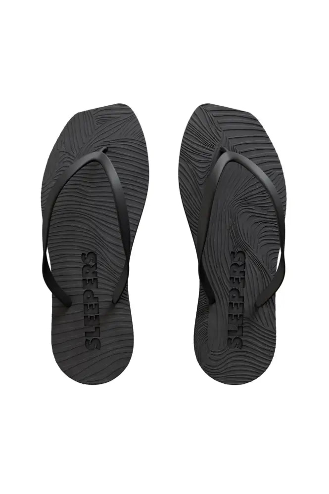 Sleepers Tapered Black Flip Flops - The Mercantile London