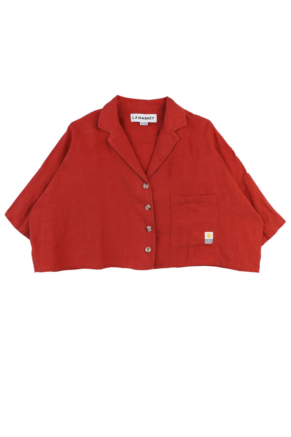 L.F. Markey Maxim Linen Paprika Shirt - The Mercantile London