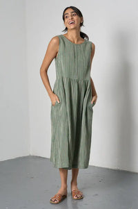 Bibico Elaine Green Striped Dress - The Mercantile London