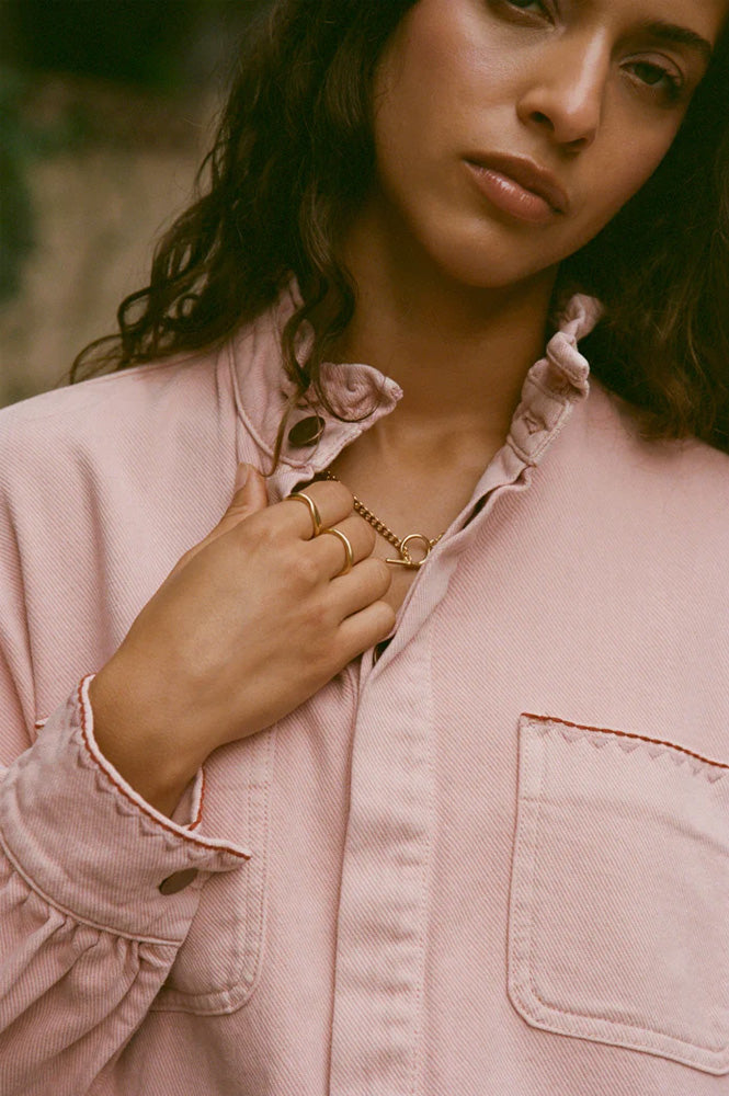 Seventy + Mochi Ziggy Peony Pink Cropped Jacket - The Mercantile London