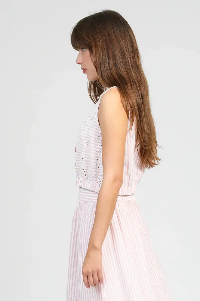 An'ge Salyta Coral Striped Top - The Mercantile London