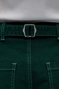 Object Andrea Botanical Green Denim Shorts - The Mercantile London
