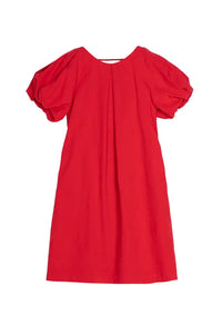 Emin + Paul Red Textured Puff Sleeve Dress - The Mercantile London