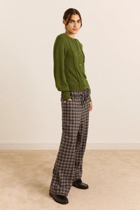 Damson Madder Marla Green Wool Cardigan