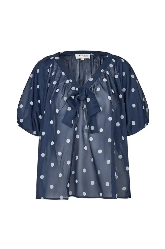 Lolly's Laundry Pine Navy Polka Dot Blouse - The Mercantile London