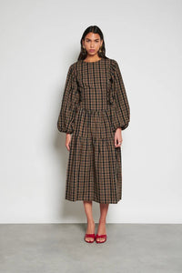 Ghospell Tamara Brown/ Black Midi Dress