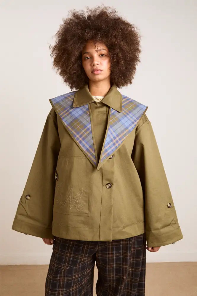 Damson Madder Jerry Olive Reversible Trench Coat