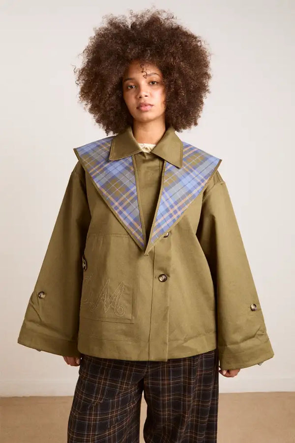 Damson Madder Jerry Olive Reversible Trench Coat