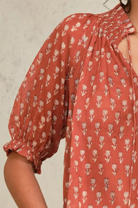 M.A.B.E Ari Rust Floral Blouse - The Mercantile London