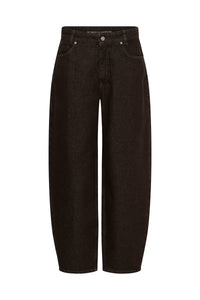 My Essential Wardrobe Lance Dark Brown Barrel Jean