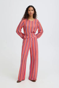 ICHI Libella Multi Stripe Pants - The Mercantile London