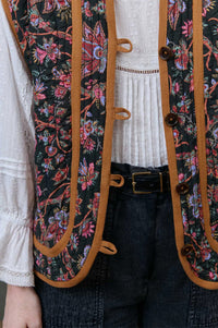 Louise Misha Nelina Black & Cream Floral Jacket - The Mercantile London