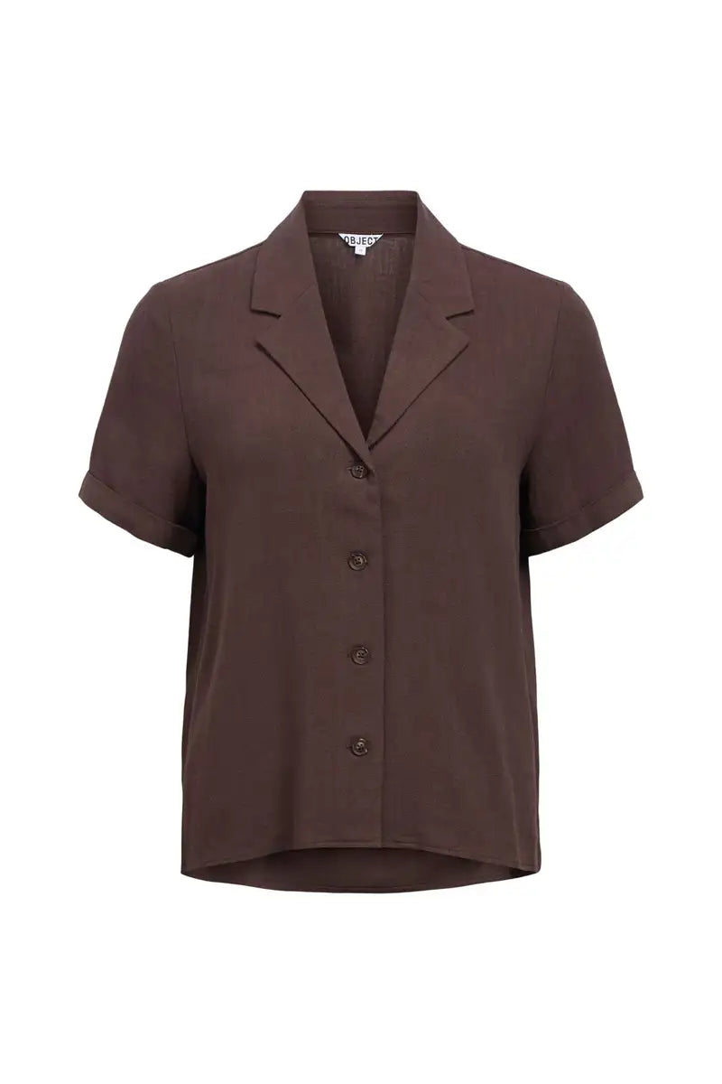 Object Sanne Seal Brown Shirt - The Mercantile London